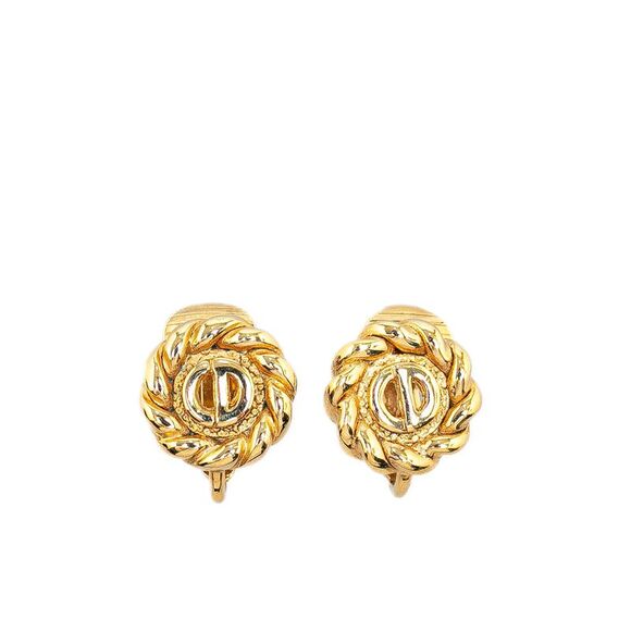 Dior Jewelry - Pre Loved Dior Logo Clip On Earrings